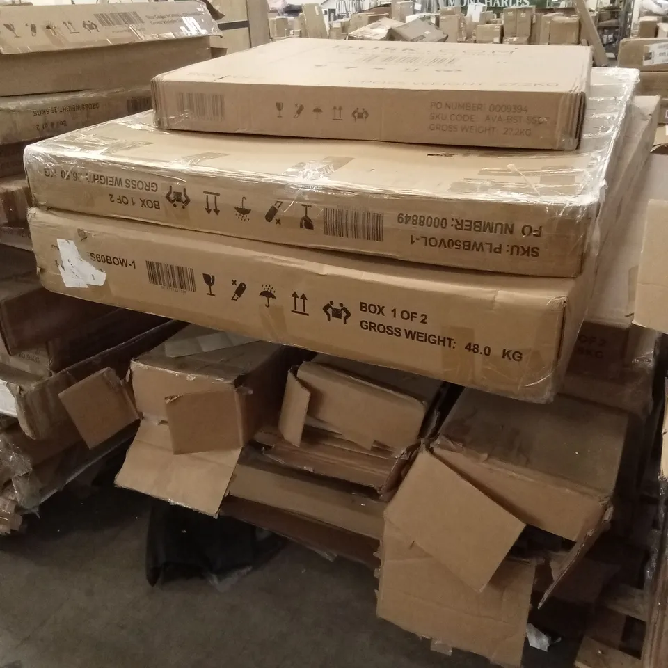 PALLET OF ASSORTED INCOMPLETE DUSK BED PARTS AND PIECES 