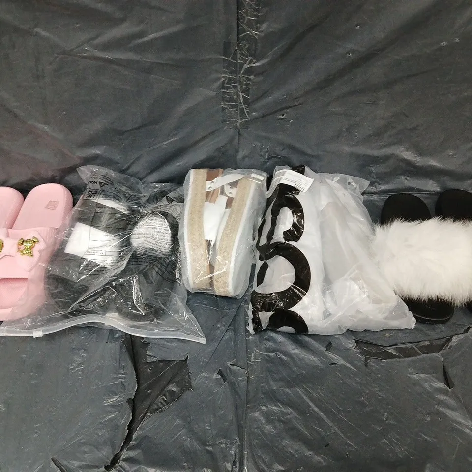 BOX OF APPROXIMATELY 15 PAIRS OF UNBOXED ASSORTED SHOES IN VARIOUS COLOUR, STYLES AND SIZES