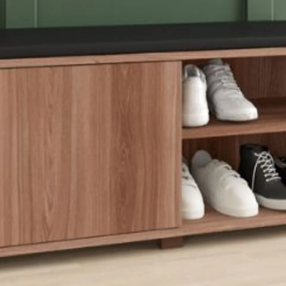 BRAND NEW BOXED DEVON OAK STORAGE BENCH WITH CUSHION