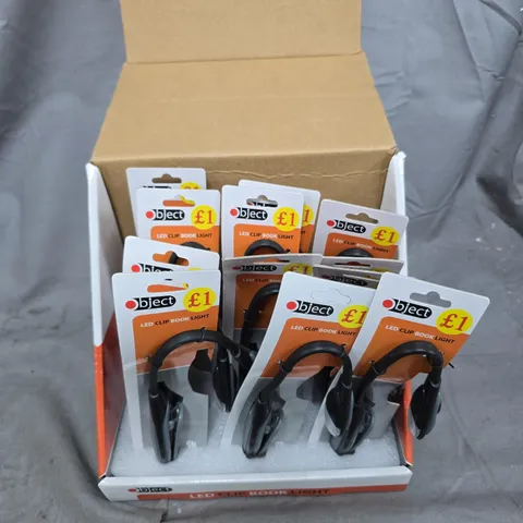 12 X OBJECT LED CLIP BOOK LIGHTS