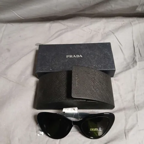 PRADA BLACK CAT-EYE SUNGLASSES WITH CASE & BOX 