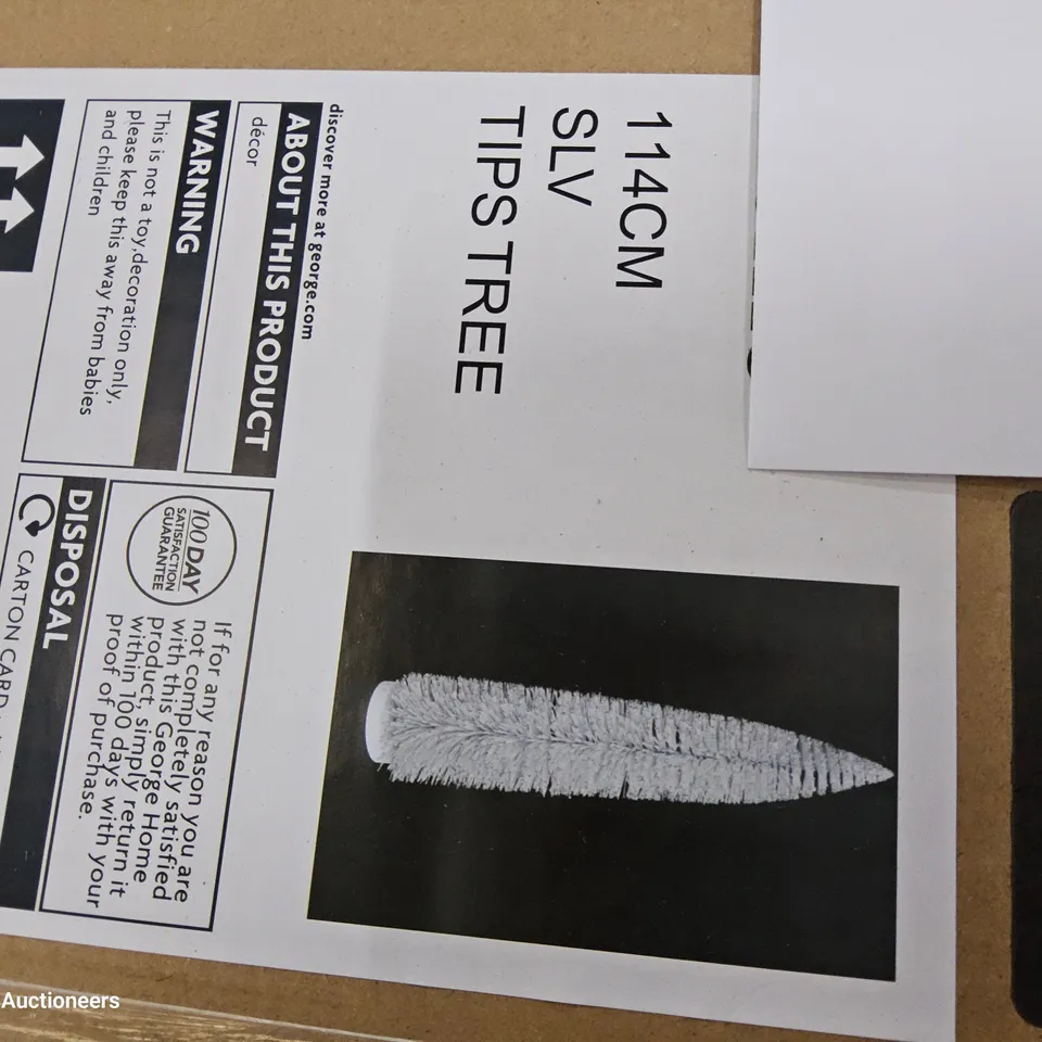 PALLET OF APPROXIMATELY 12 BRAND NEW BOXED 114cm SILVER TIPS TREE