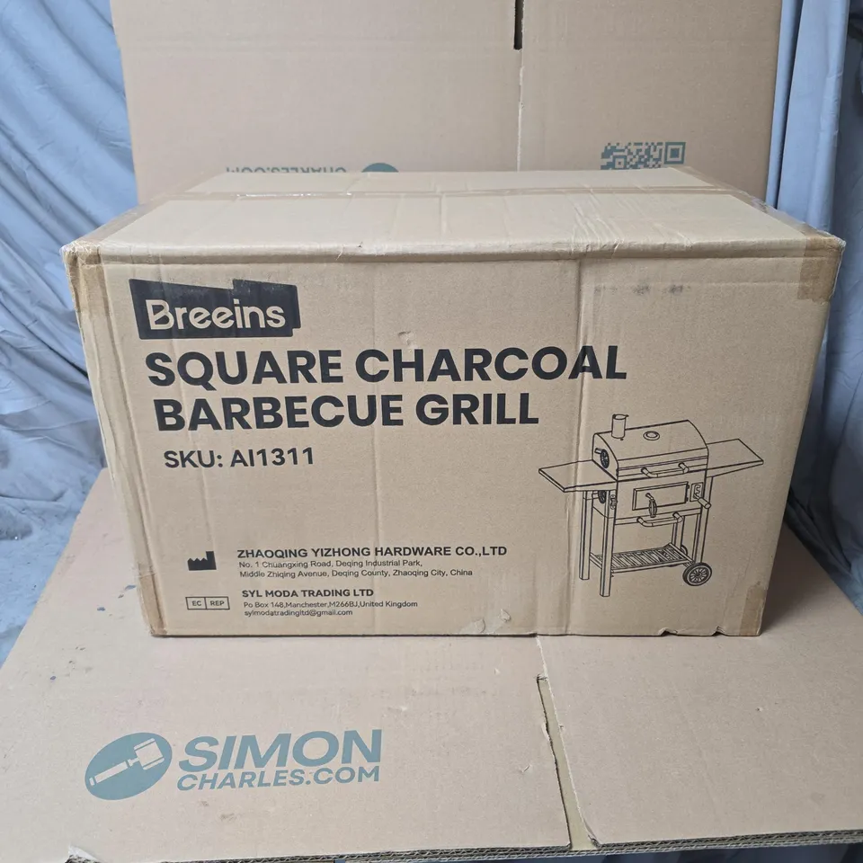 BREEINS SQUARE CHARCOAL BARBECUE GRILL BOXED