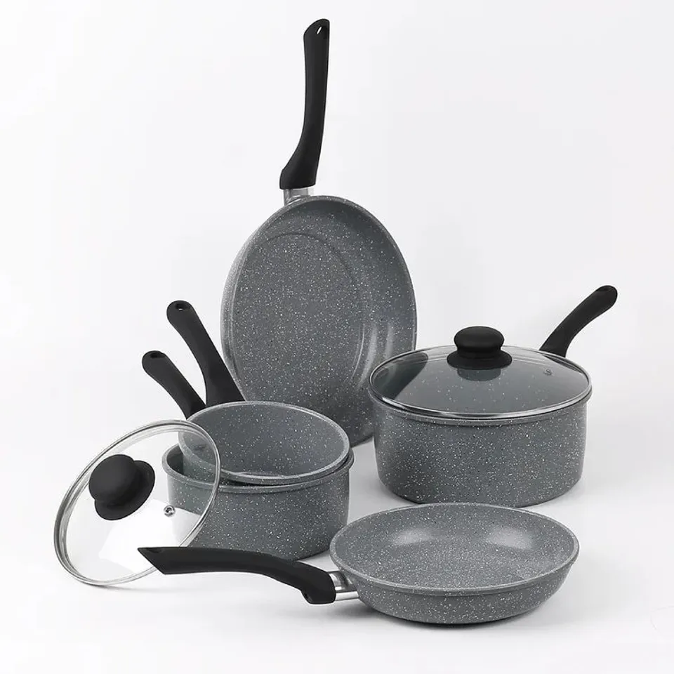 BOXED SYMPLE STUFF 7 PIECE CARBON STEEL NON STICK COOKERY SET