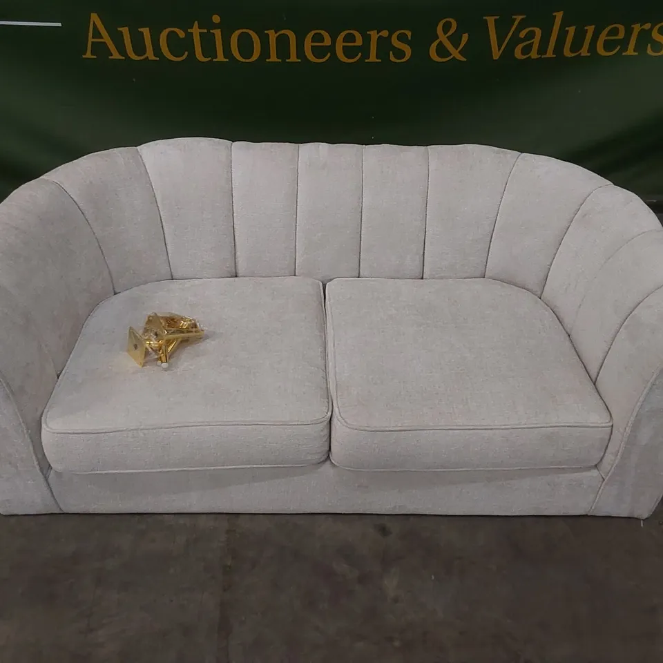 DESIGNED 2 SEATER FABRIC UPHOLSTERED SOFA 