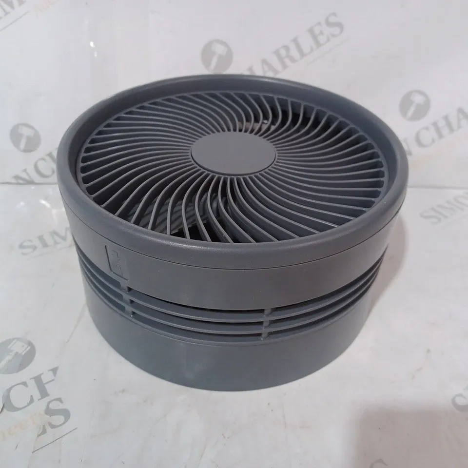 BOXED BELL & HOWELL RECHARGEABLE EXTENDABLE DESK & FLOOR FAN, GREY