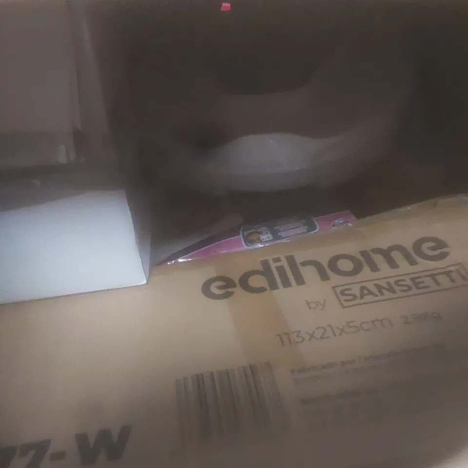 PALLET OF ASSORTED HOUSEHOLD GOODS AND PRODUCTS TO INCLUDE; BOXED OF CARDBOARD STORAGE BOXES, KIDS TOYS, BISTRO TABLE ETC