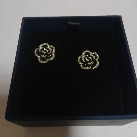 BUTLER & WILSON CRYSTAL ROSE EARRINGS 
