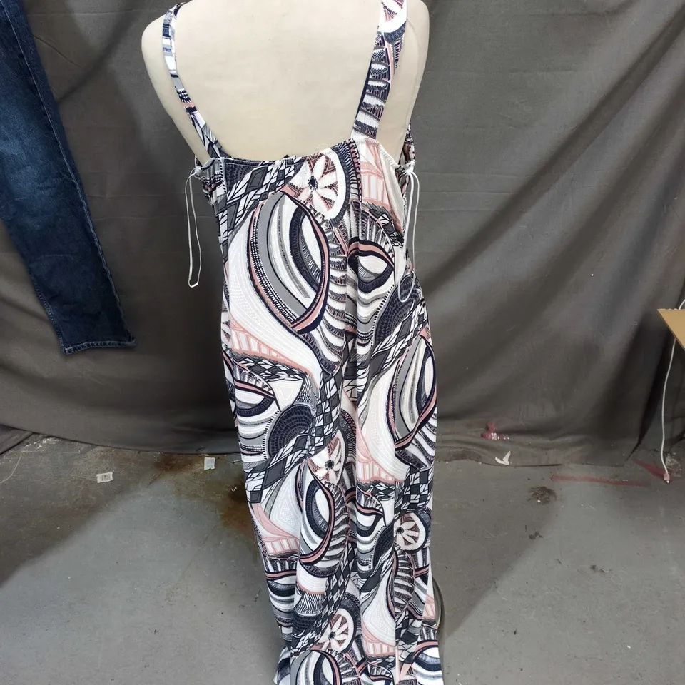 IZABEL LONDON WOMEN'S MAXI DRESS – ABSTRACT PRINT, UK SIZE 20 (XXL)
