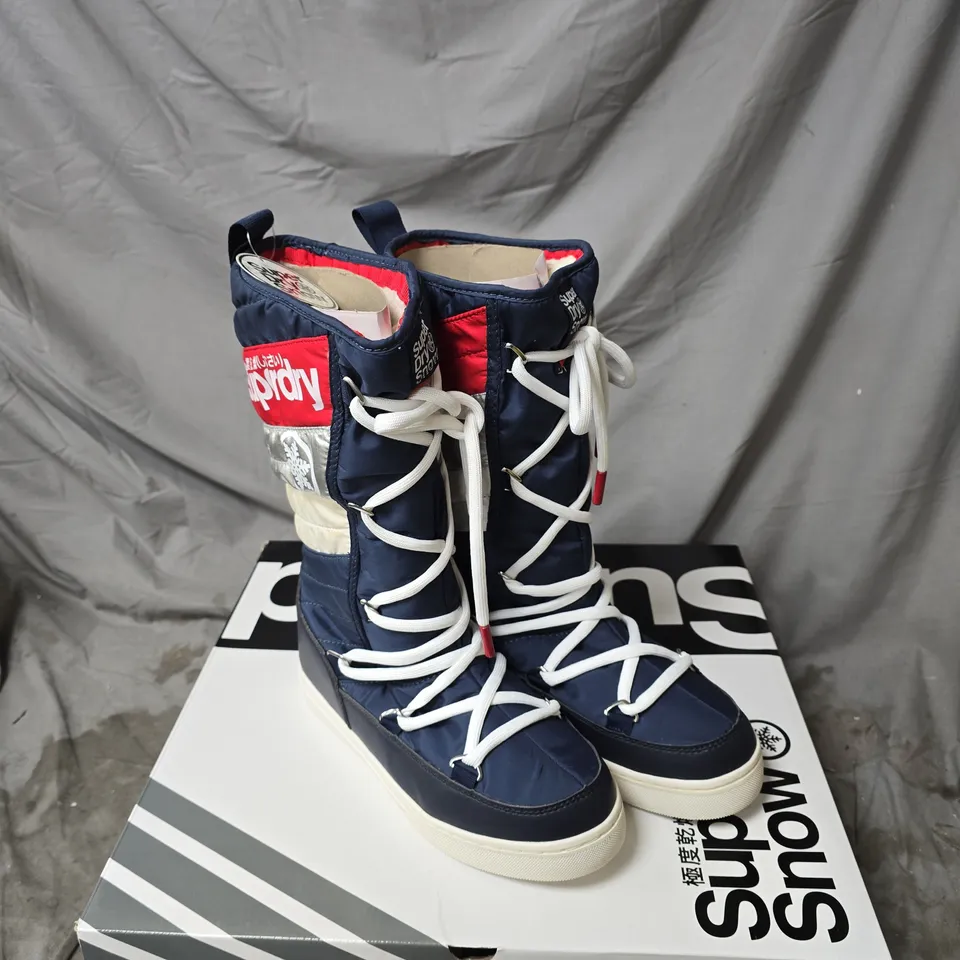SUPERDRY SNOW CHAMONIX SNOW BOOTS NAVY WOMENS SIZE 6