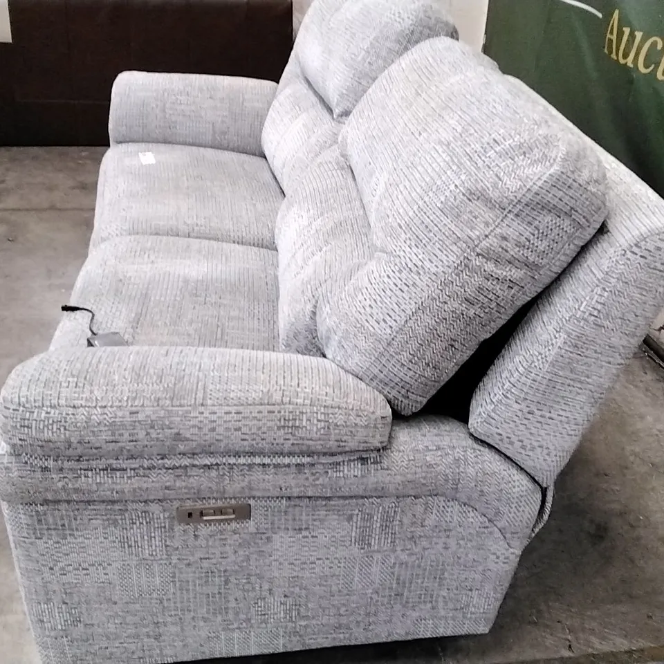QUALITY BRITISH DESIGNER G PLAN MANUFACTURED SEATTLE 3 SEATER ELECTRIC RECLINER DBL SOFA - HASCOMBE BLUE