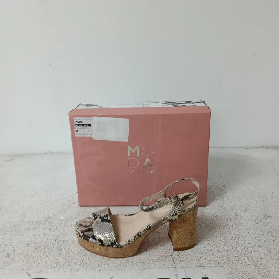 MODA IN PELLE SNAKESKIN PLATFORM SANDALS - UK 5