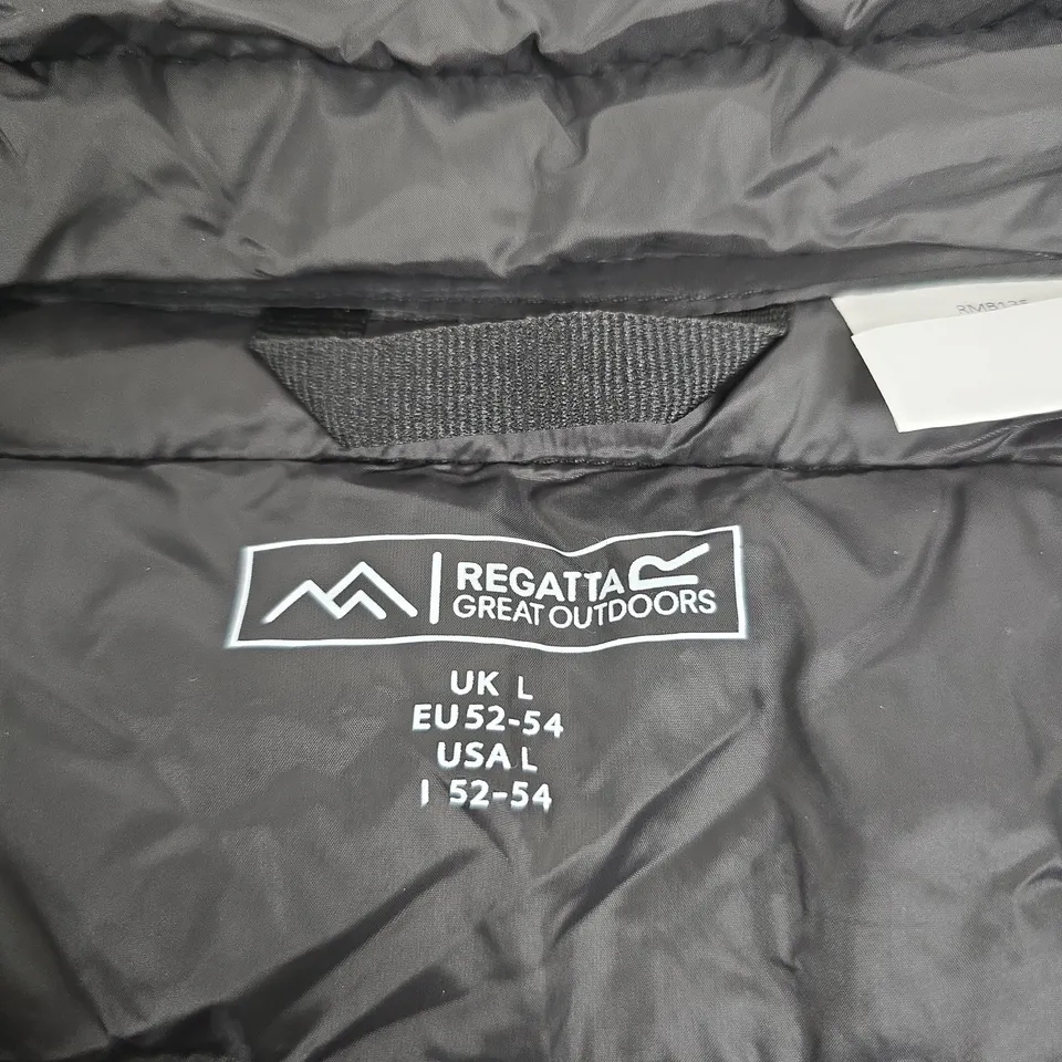 REGATTA GREAT OUTDOORS BLACK PUFFER VEST – SHOWERPROOF, UK L (EU 52-54, USA L)