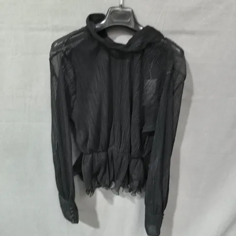 NA-KD PEPLUM BLOUSE - BLACK, SIZE L