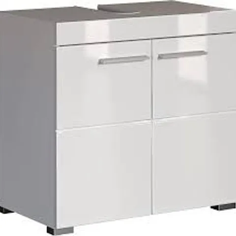 BRAND NEW BOXED AMANDA HIGH GLOSS BATHROOM UNDER SINK CABINET, WHITE (1 BOX)