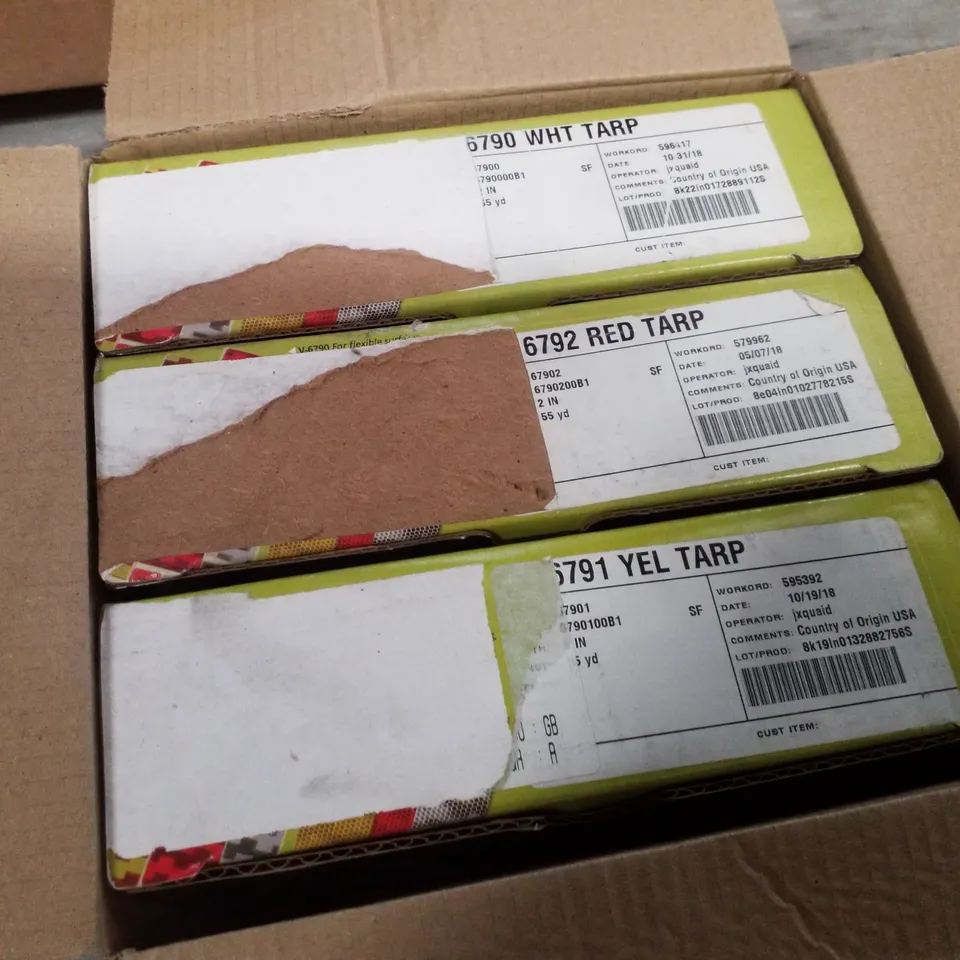 BOXED SET OF AVERY DONNISON WHITE, RED & YELLOW CONSPICUITY TAPES