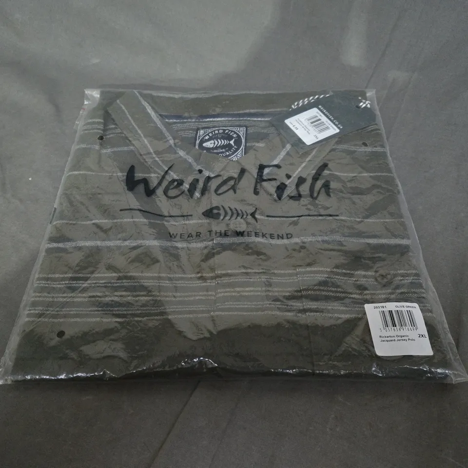 BAGGED WEIRD FISH RICKARTON JACQUARD POLO SHIRT SIZE 2XL