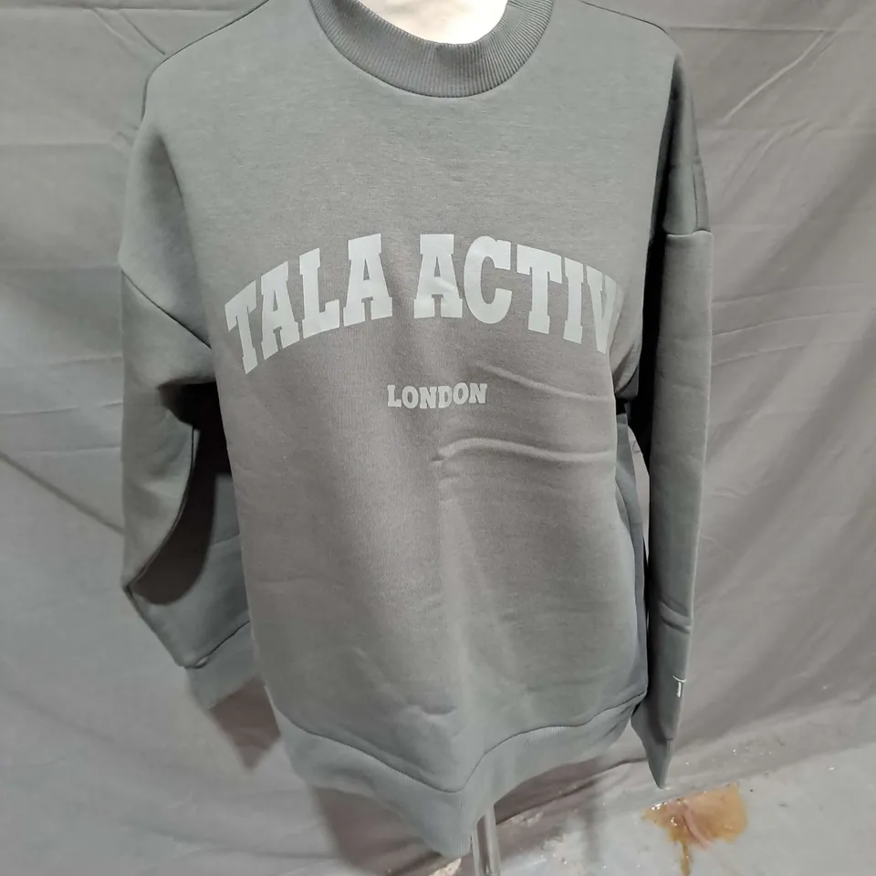 TALA ACTIVE VOLLEY SWEATSHIRT IN DARK OLIVE SIZE XS