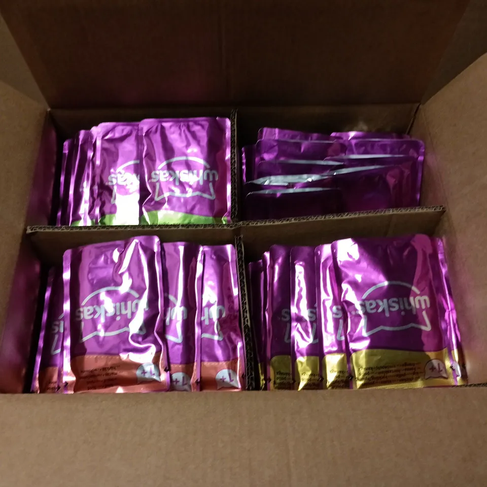 WHISKAS CAT FOOD WET POUCHES – 84 SACHETS (BOXED)