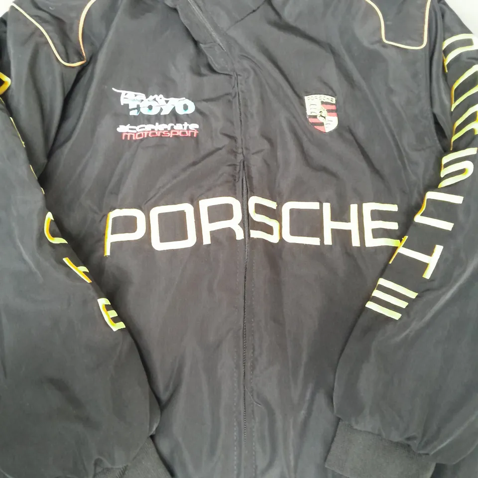 PORSCHE ZIP-UP JACKET IN BLACK SIZE MEDIUM