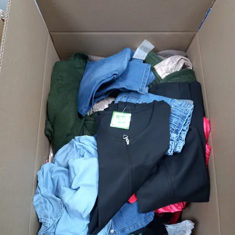 LARGE BOX OF ASSORTED CLOTHING ITEMS