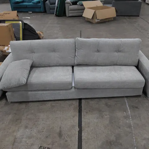 DESIGNER LINDEL 4-SEAT UPHOLSTERED SOFA BED IN GREY FABRIC