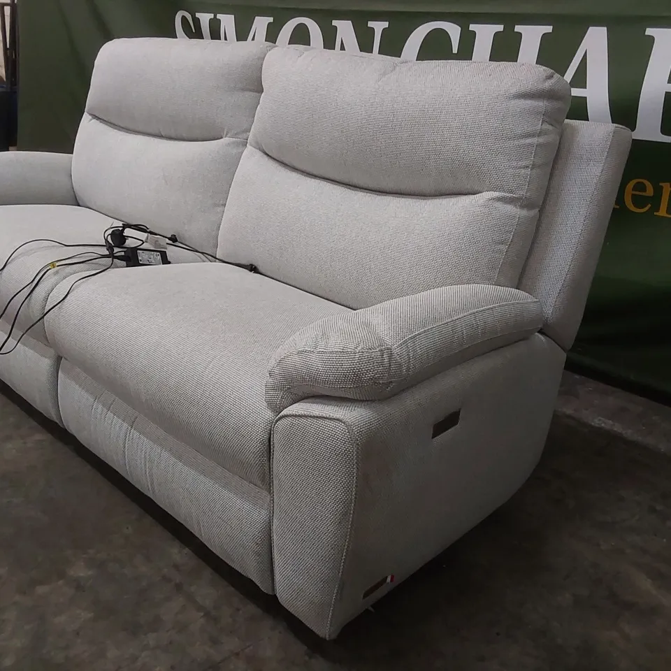 QUALITY DESIGNER FABRIC UPHOLSTERED 3-SEATER FABRIC UPHOLSTERED ELECTRIC RECLINER SOFA