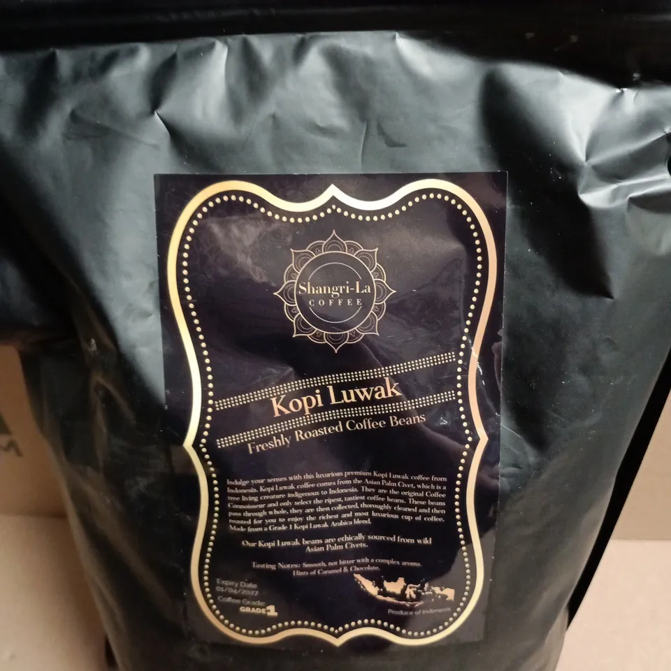 SHANGRI-LA COFFEE - KOPI LUWAK FRESHLY ROASTED COFFEE BEANS – 1KG BAG 