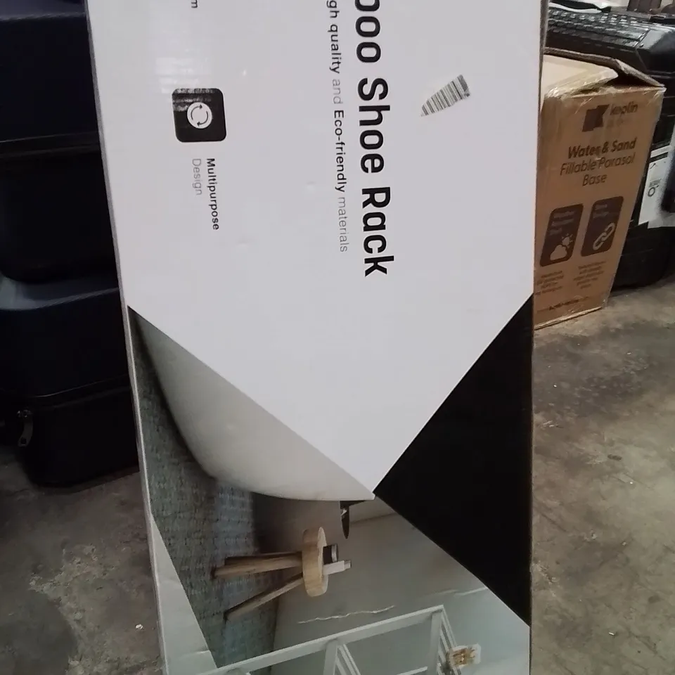 BOXED KEPLIN 3 TIER BAMBOO SHOE RACK WHITE