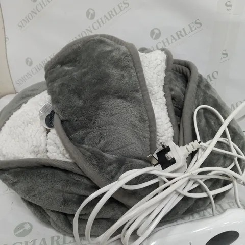 BOXED COZEE HOME OVERSIZED HEATED WRAP IN SILVER/GREY