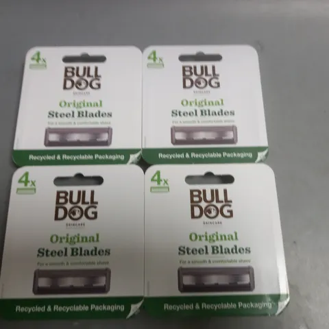 LOT OF 4 BULL DOG 4-PACKS OF ORIGINAL STEEL BLADES