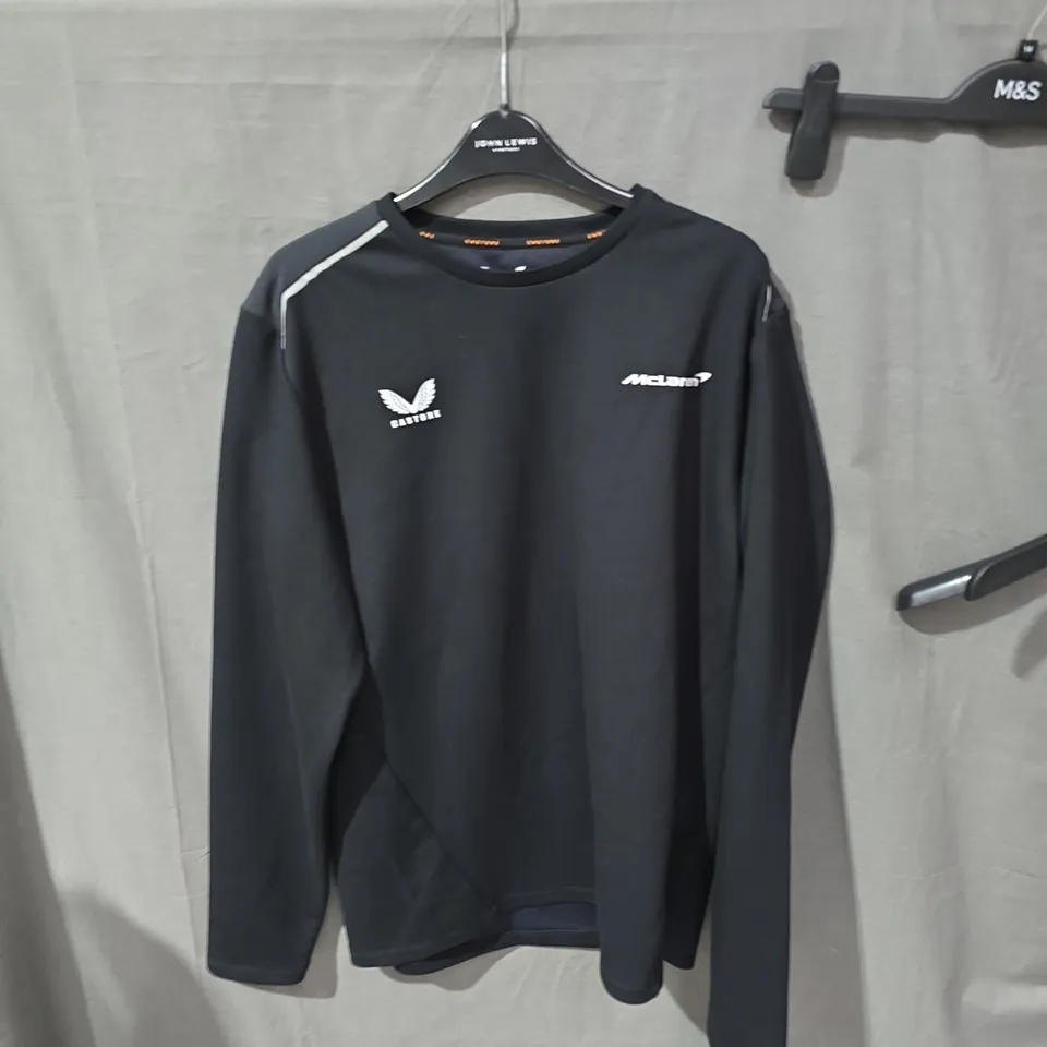 MCLAREN BRANDED BLACK LONG-SLEEVE TOP