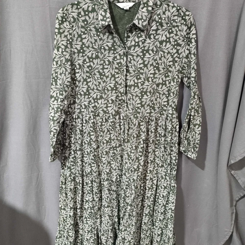 SEASALT CORNWALL GREEN LEAF PRINT DRESS – UK 12 (EU 40)
