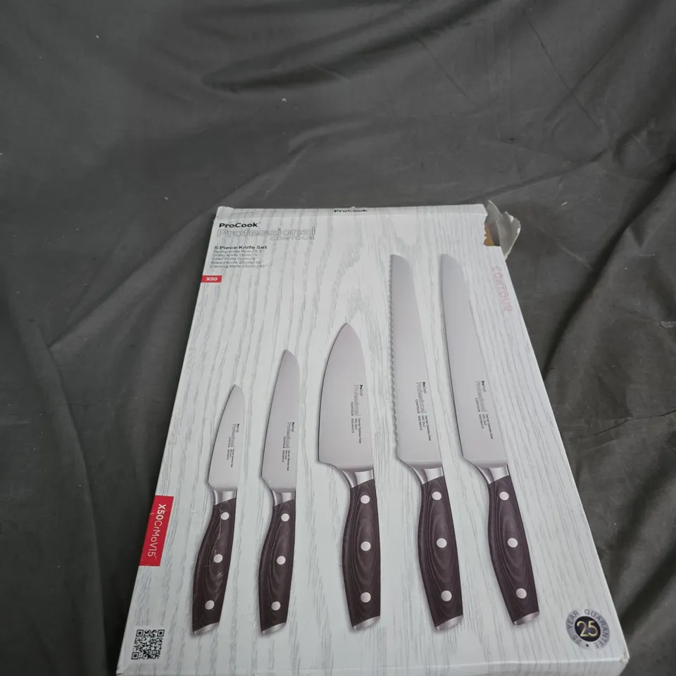 PROCOOK PROFESSIONAL CONTOUR 5-PIECE KNIFE SET – BOXED