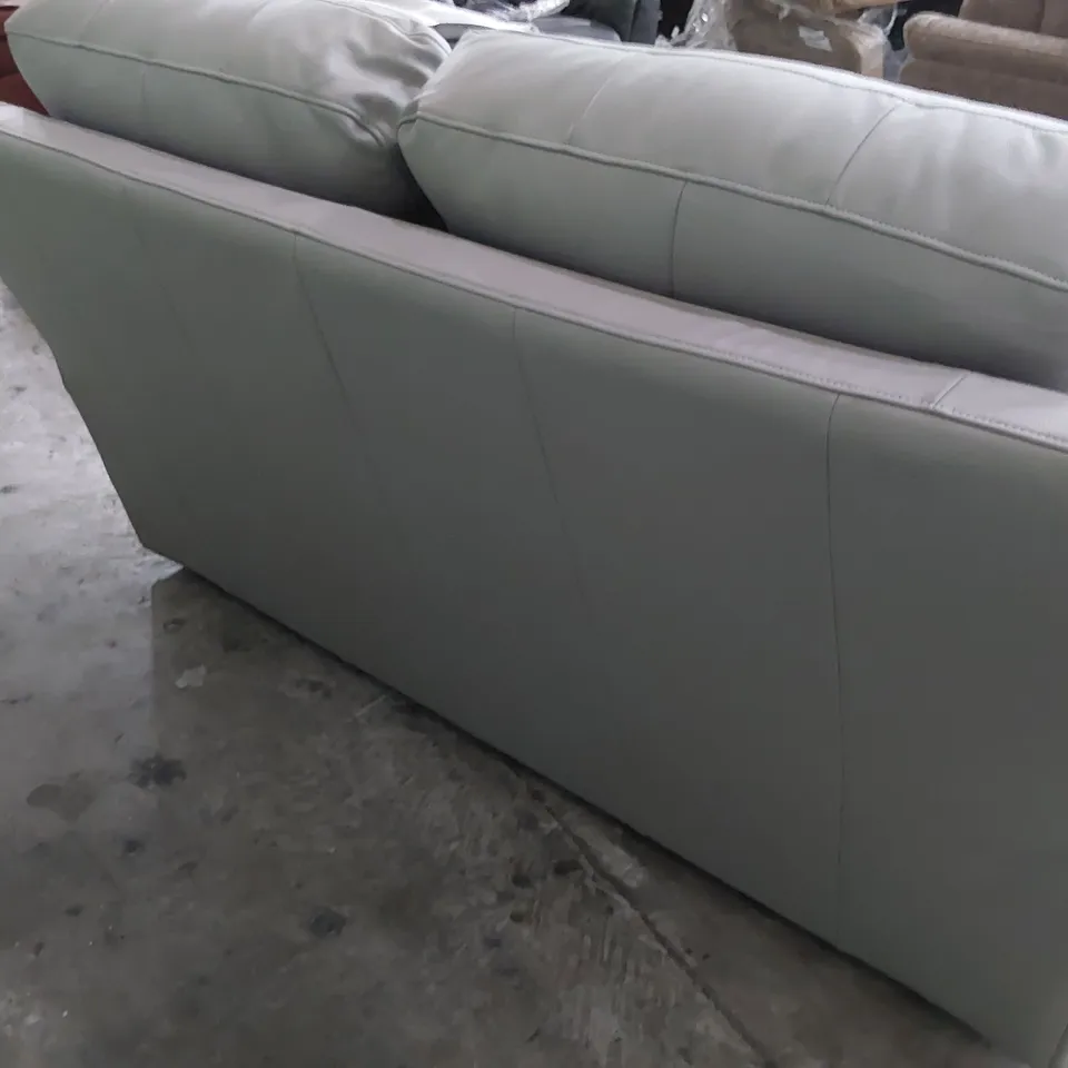 QUALITY BRITISH DESIGNER G PLAN TWO SEATER SOFA GREY LEATHER 