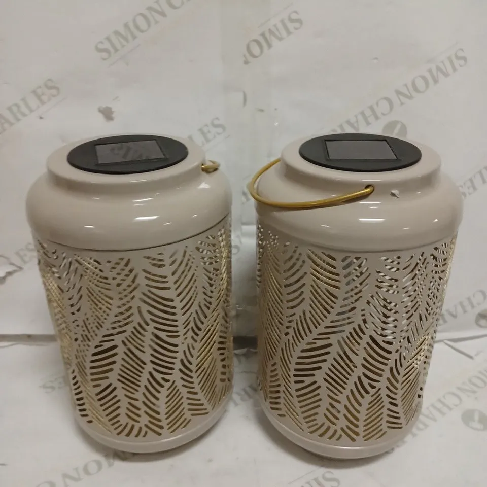 GARDEN REFLECTIONS SET OF 2 PATTERNED SOLAR LANTERNS