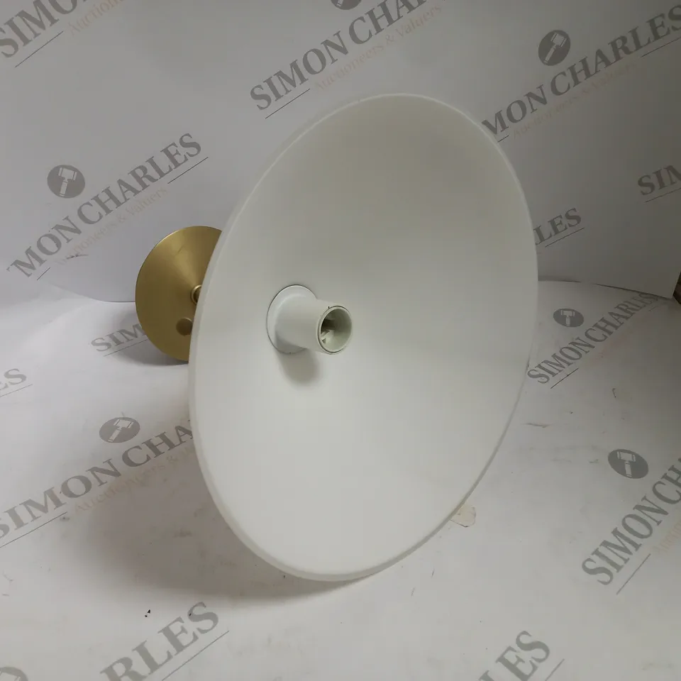 WHITE LIGHT FIXTURE WITH BRASS COLOUR FINISH
