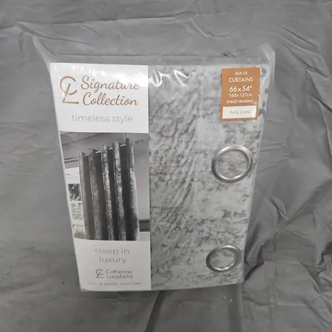 CATHERINE LANSFIELD SIGNATURE COLLECTION PAIR OF CURTAINS – EYELET HEADING, FULLY LINED, 168 X 137 CM