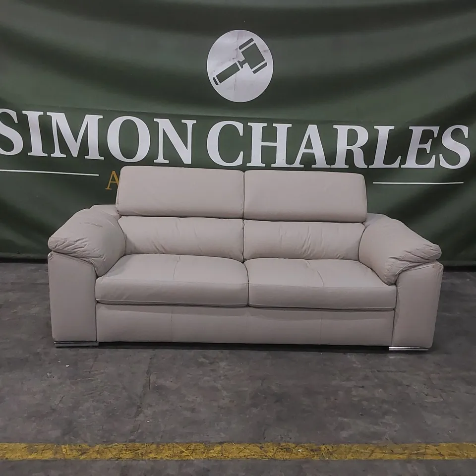 QUALITY DESIGNER BRADY ITALIAN LEATHER 3 SEATER SOFA