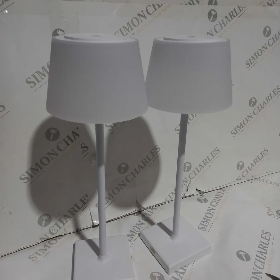 BOXED SFIXX SET OF 2 INDOOR OUTDOOR TOUCH TABLE LIGHTS - WHITE