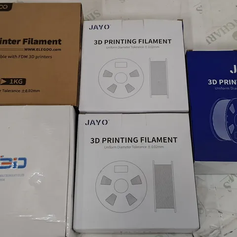 LOT OF 5 ASSORTED 3D PRINTER FILAMENTS 