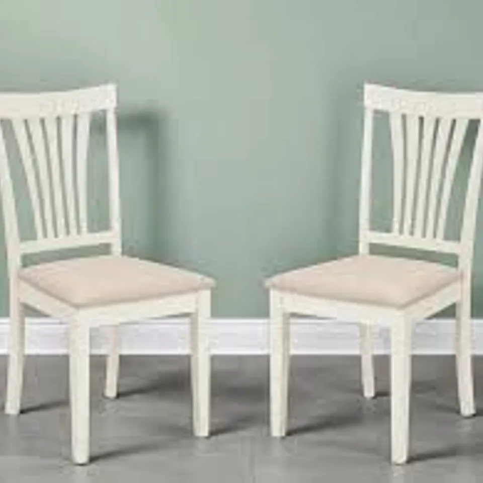 BOXED SET OF 2 JULIAN BOWEN STANMORE IVORY DINING CHAIRS (1 BOX)
