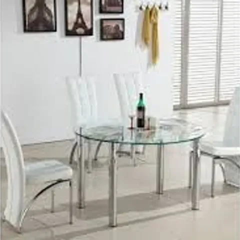 BOXED OASIS CLEAR DINING TABLE (1 BOX)