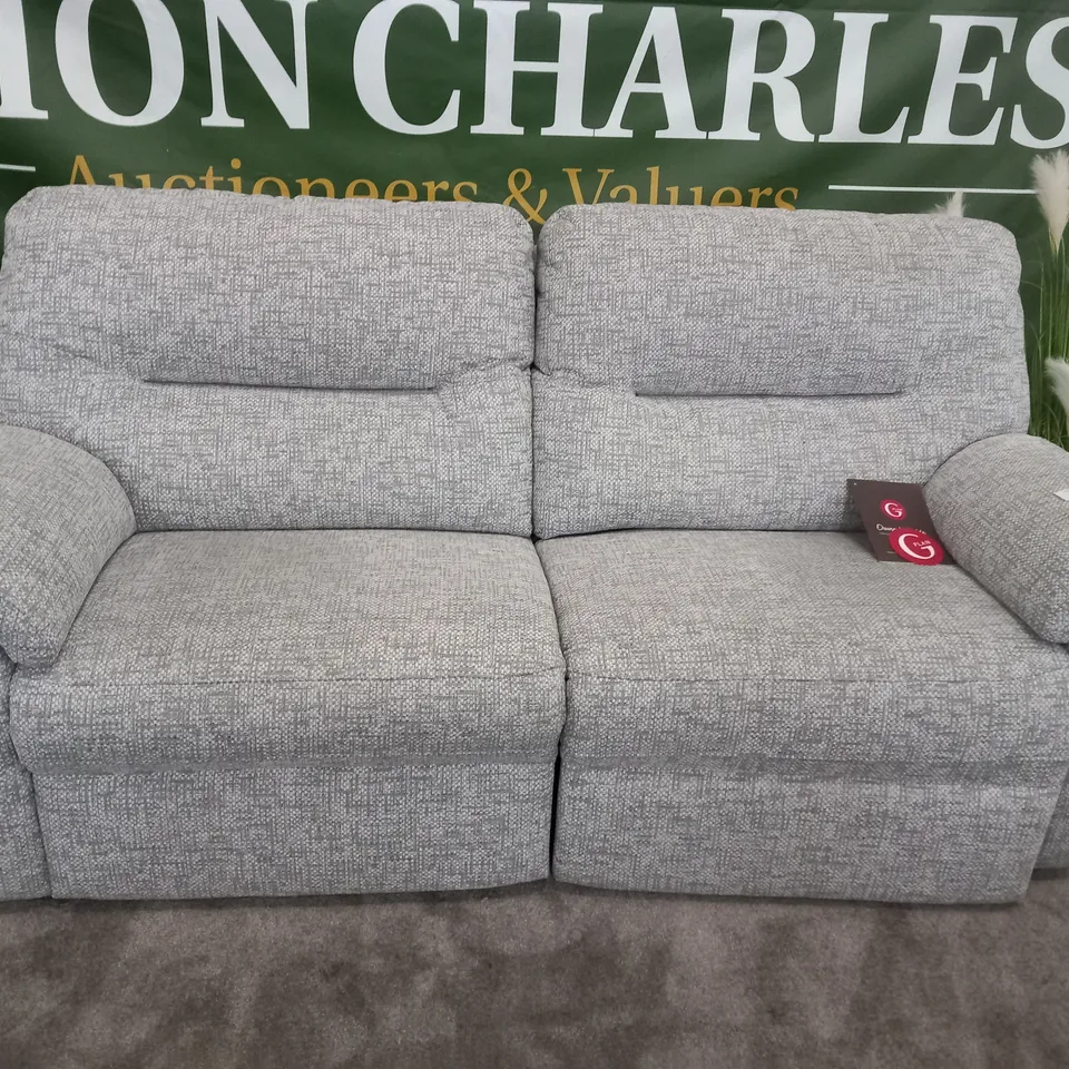 DESIGNER G PLAN SEATTLE REMCO LIGHT GREY ELECTRIC RECLINING THREE SEATER SOFA