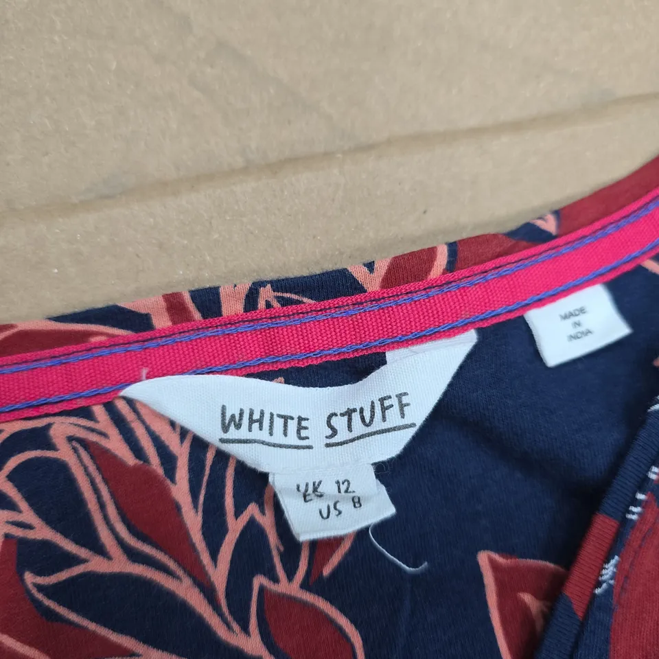 WHITE STUFF WOMEN'S NAVY FLORAL DRESS – UK 12 (US 8)