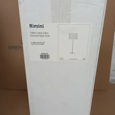 BOX OF 4 RIMINI TABLE LAMP SATIN CHROME BASE ONLY
