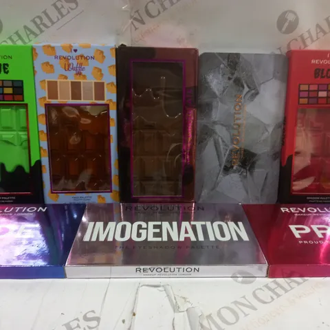 BOX OF APPROX 8 ASSORTED REVOLUTION EYESHADOW PALETTES