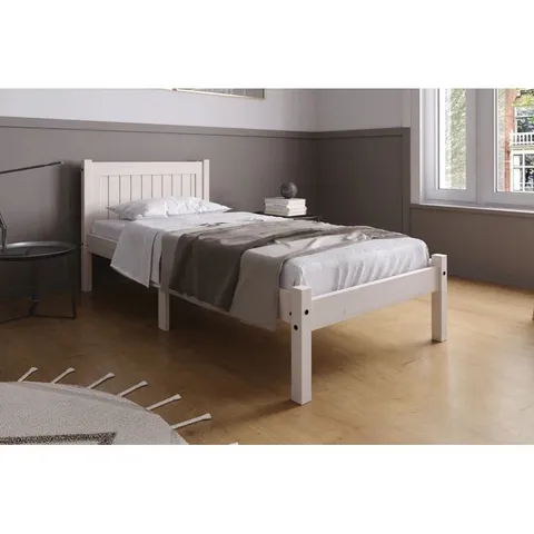 BOX3D BURRILLVILLE PLATFORM BED - WHITE // SIZE: 120cm SMALL DOUBLE (1 BOX)