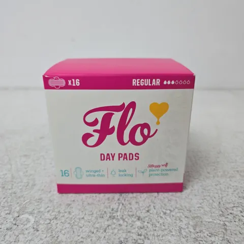 6 X BOXED FLO DAY PERIOD PADS - 16 PADS PER BOX
