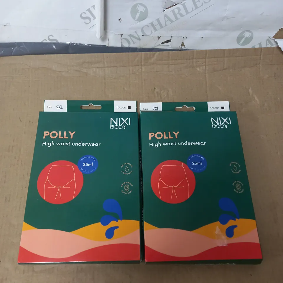 NIXI BODY WASHABLE INCONTINENCE PERIOD KNICKERS POLLY HIGH WAIST HEAVY FLO DUO 2 PACK XXL